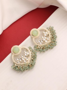 Aleación chapada en oro étnico estilo clásico número patrón gargantillas ortodoxo perlas iluminadas por la luna pendientes para fiestas aniversarios - Product Image 2