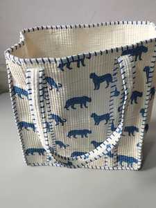 Sac fourre-tout en coton matelassé imprimé à la main en Inde, doublé, avec motif de jungle brodé, sac à main pour femme, sac à bandoulière, été - Product Image 6