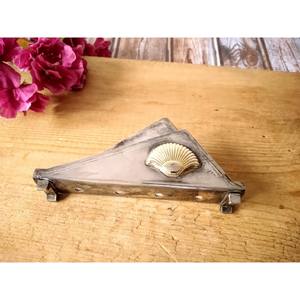 <b>Vintage</b> Metal Napkin Holder With Gold Seashell Napkin Holder Table Decor Tissue Holder For Dining Table Or <b>Desk</b> - Product Image 3