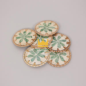 Posavasos de ratán redondo de alta calidad y placa de cargador Vietnam decoración del hogar pera Stock esteras y almohadillas - Product Image 3