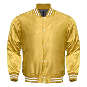 Chaquetas de bombardero Varsity de satén de alta calidad para hombre, la tela de lona con cuello levantado de diferentes colores más vendida para el invierno, precio barato - Product Image 5