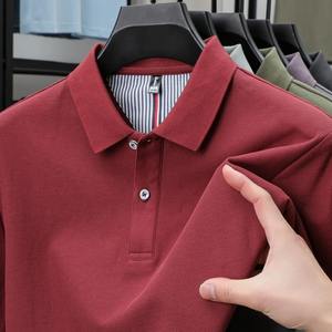 polo t-shirt Summer Men's Solid Color Polo Shirt Short Sleeve Lapel Button <b>Tshirts</b> for Men Casual Streetwear Lightweight Tops - Product Image 4