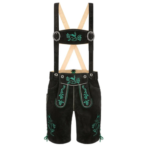 Auténtico alemán Oktoberfest Trachten bávaro tradicional Lederhosen nuevo diseño pantalones cortos de cuero de cabra marrón para hombres de talla grande - Product Image 1