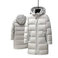 Veste d'hiver pour homme, doudoune parka, doudoune en duvet de canard blanc pour homme, à capuche, chaude, épaisse, longue, doudoune