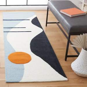 Tapis de bureau de style moderne professionnel et élégant tufté à la main avec une technique de pile coupée en laine durable - Product Image 1
