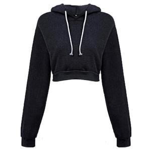 Sudadera con capucha corta con estampado de logotipo personalizado para mujer, sudadera pulóver de última moda para invierno - Product Image 3