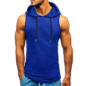 Logo imprimé personnalisé Sweat à capuche sans manches pour hommes séchage rapide léger polaire sans manches sweat à capuche thermique sweats à capuche unis - Product Image 5