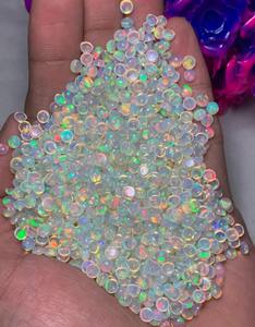 Opalite d'Éthiopie naturelle blanche certifiée par des tiers, qualité AA, cabochon Welo Fire Top, pierres précieuses en vrac polies de 4 mm, 5 mm, 6 mm - Product Image 6