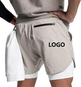 Men's 2-in-1 Quick Dry Gym <b>Shorts</b> <b>with</b> <b>Phone</b> <b>Pocket</b> Custom Logo Sublimated Pattern Size XS Made - Product Image 1