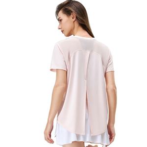 Camiseta ajustada para mujer, color personalizado, manga corta, ropa deportiva para gimnasio, secado rápido, camisetas ecológicas - Product Image 4