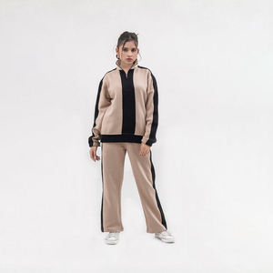Survêtements Zip Top Survêtements Couleur Unie Marque Blank Zipper Hoodie pour Femmes Demi Zip - Product Image 5