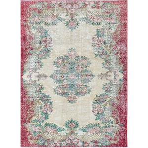 Tapis en laine noué à la main vintage grande surface Pae-2008, motif floral rouge-orange, pour salon, couloir, chambre d'adolescent, rectangulaire - Product Image 1