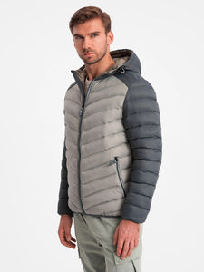 Chaquetas de invierno acolchadas ligeras de fibras recicladas de fábrica personalizadas para hombre, chaqueta de entrenamiento al aire libre acolchada impermeable y cálida para hombre - Product Image 4