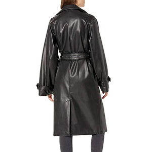 Abrigo largo de lana de color liso, moderno, para otoño e invierno, para mujer, talla grande, con forro de piel sintética antiarrugas. - Product Image 2