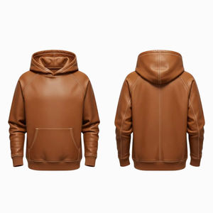 Sudadera con Capucha de Cuero Genuino, Estilo Vintage, Impresión Digital, Unisex, Anti-Pilling, Transpirable, para Invierno - Product Image 1