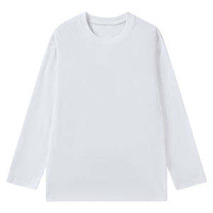 Oem Customized Embroidery 260g heavyweight autumn wear combed cotton crew neck <b>long</b>-sleeved unisex <b>T</b>-<b>shirt</b> sweatshirt - Product Image 5