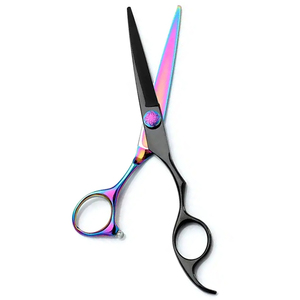 Tijeras de corte de pelo de Color titanio y Negro Tijera de peluquería de 6 pulgadas con reposapiés fijo para salón - Product Image 6