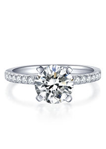 Anello di anniversario di promessa di matrimonio di fidanzamento a 4 poli con gemma Moissanite a taglio ovale da <span class=keywords><strong>2</strong></span>,5 ct per le donne - Product Image 4