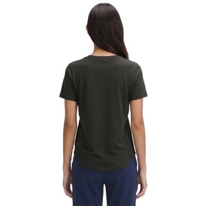 Haut de sport en coton tricoté pour femme, col rond, couleur unie, ample, respirant, anti-boulochage, idéal pour le yoga et le fitness estival - Product Image 3