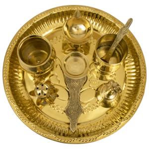 ชุดถาดบูชาพระพุทธเจ้าแก้ว ทำจากทองเหลืองคุณภาพสูง เหมาะสำหรับการบูชาประจำวัน เทศกาล และเป็นของขวัญ - Product Image 2