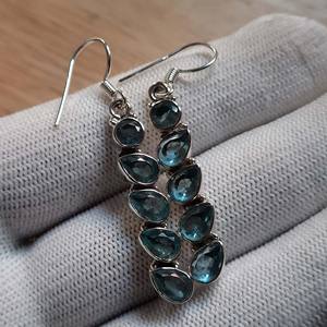 Boucles d'oreilles pendantes de luxe Silvar Dengal en argent sterling 925 pour femmes avec pierre précieuse améthyste naturelle pour les occasions de mariage et de fête - Product Image 1