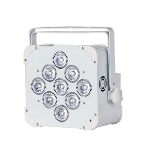 Télécommande Led éclairage de scène 9x18w RGBWA + UV 6in1 sans fil Dmx512 à piles Led Flat Par Can