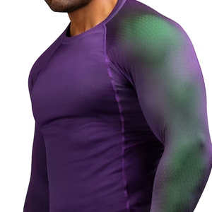 MMA Rash Guard Vente en gros BJJ Spandex Sublimation personnalisée Manches complètes Respirant Séchage rapide Rash Guard pour hommes - Product Image 5