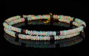 Collier en opale éthiopienne perlé, argent sterling, plaqué or, fait à la main, pour femmes, bijoux cadeau - Product Image 5