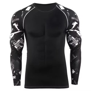 2024 hombres de manga larga suelta ajuste Rash Guard logotipo personalizado Pakistán hecho ropa de gimnasio para jóvenes tela de nailon impresión sublimada lisa - Product Image 2