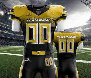 Uniforme de football américain personnalisé unisexe grande taille-vêtements de sport entièrement sublimés avec logo brodé, chemises/hauts taille adulte - Product Image 3