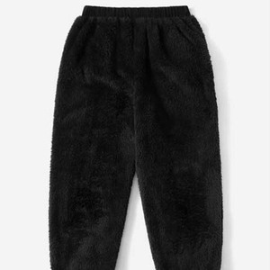 Custom Manufacturer's Unisex 2-Piece Plain Fleece Cotton <b>Sherpa</b> Fleece Trousers OEM Embroidered <b>Jogger</b> Sports Sweatpants Sets - Product Image 2