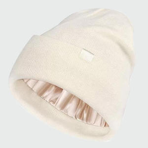 หมวกบีนนี่ผ้าขนแกะผ้าสักหลาดบุผ้าซาตินถักโลโก้ตามสั่ง - Product Image 6