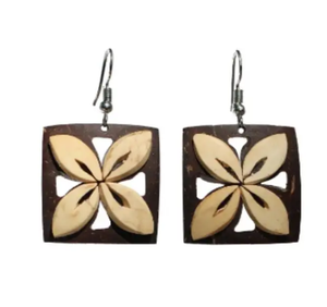 Boucles d'oreilles en bois de noix de coco-Charme naturel et non poli pour un style quotidien conscient - Product Image 2