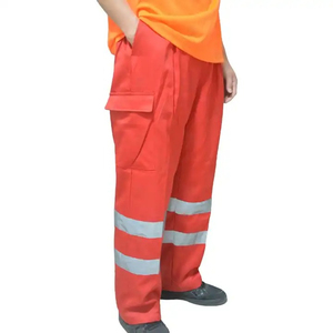 Pantalons de sécurité pantalons de travail vêtements de travail professionnels réfléchissants travail de sécurité multi-poches pantalons Cargo hommes Polyester tissu OEM - Product Image 3