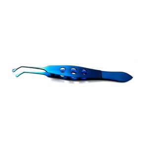 Forceps chirurgicaux ophtalmiques manuels en acier inoxydable de haute qualité, à manche plat, pinces à nouer, plateforme à dents, base angulaire - Product Image 3