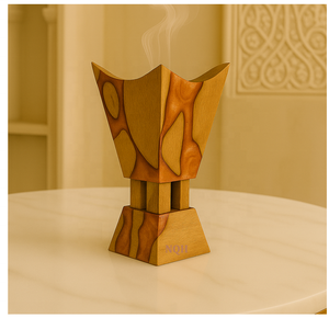 Quemador de Incienso de Madera de Acacia Premium con Resina Epoxi para Ramadán 2026, Difusor de Aromaterapia Artesanal con Incrustaciones de Resina de Lujo, Mubkhar - Product Image 3