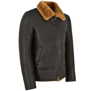 Veste d'hiver Sherpa surdimensionnée doublée cuir fausse fourrure grande taille chaude veste pull up en cuir de vachette - Product Image 2