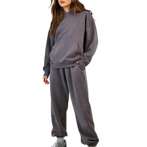 Conjunto deportivo de chándal para mujer con bordado personalizado, chaqueta con cremallera y pantalones jogger, suministro al por mayor - Product Image 6