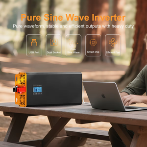 Convertisseur d'énergie solaire à onde sinusoïdale pure 1000W 2000W 3000W 4000W 12V 24V CC vers 110V 60HZ CA, onduleur monophasé - Product Image 2