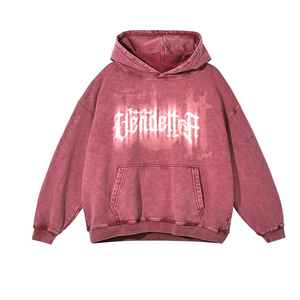 Sweat à capuche brodé vintage personnalisé 500 g/m², sweat à capuche vierge délavé au soleil, sweat à capuche délavé au soleil avec logo personnalisé - Product Image 4