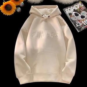 Logo personnalisé brodé pull à capuche respirant lavage à l'acide intérieur peluche coton solide uni teint hiver bouffée mousse à capuche - Product Image 1