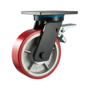 Roues de chariot industrielles robustes de qualité supérieure avec frein pivotant en PU + fonte, nouvelle arrivée pour l'exportation en gros - Product Image 4