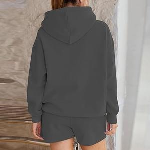 Sudadera con capucha de gran tamaño personalizada de color sólido transpirable y sostenible mangas regulares ropa de calle con capucha 100% algodón - Product Image 3