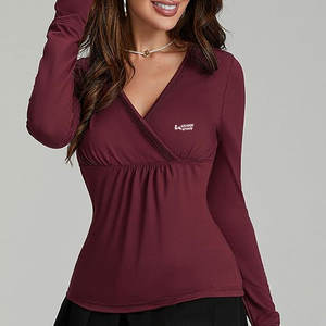 Camisetas de estilo de manga regular para mujer hechas en algodón 100%/camisetas de manga larga para mujer disponibles en todos los tamaños - Product Image 3