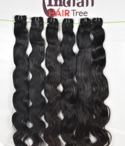 Extensions de cheveux humains de temple indien vierge naturel non traité cuticule de vague de corps alignée Super vague couleur noire faisceaux bruts - Product Image 4