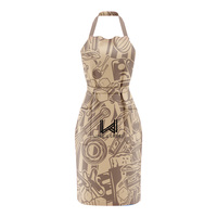 Delantal de Cocina sin Mangas de Alta Calidad, con Logotipo Personalizado, Impermeable, de Algodón Reutilizable, para Chef, Mujer, OEM, ODM, Entrega Rápida