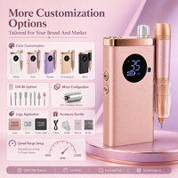 Perceuse à ongles électrique sans fil rechargeable HOWYEA 22000 tr/min avec moteur sans noyau, affichage numérique, kit de manucure et pédicure pour salon
