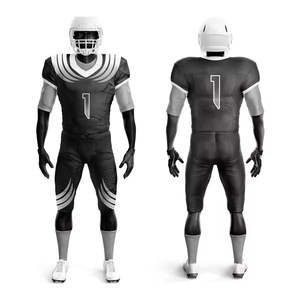 Wholesale Customized Breathable American <b>Football</b> Uniforms for Adults Printed Plus Size 100% Polyester Fabric Jersey Set Shorts - Product Image 3