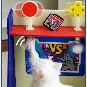 Casa para Gatos Estilo Arcade de Lana, Personalizable con Controles de Juego y Diseño VS para Gatos de Interior, Caja de Refugio Ecológica para Mascotas - Product Image 4