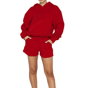 Ensemble sweat-shirt et short pour femmes Look estival tendance Ensemble sweat-shirt et short deux pièces pour femmes - Product Image 4